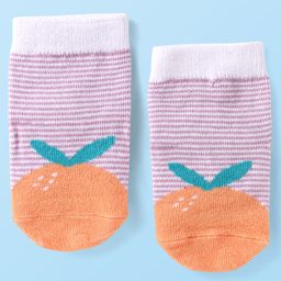 Cutewalk by Babyhug Non Terry knit Anti-Bacterial Ankle Length Anti-Skid Sock with Strips Design - Dark Pink-image-60
