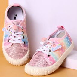 Cute Walk by Babyhug Casual Shoes with Lace Ups Closure Cute Applique & Dotted Design - Pink-image-74