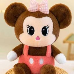 Little Hunk Cute Plush Doll with Big Bow for Kids | Soft Stuffed Toy for Girls | Cartoon Character Doll for Toddlers & Babies (Brown & Pink) 30 cm-image-95