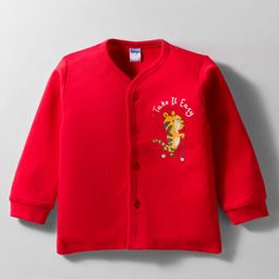 Tango Single Jersey Knit Full Sleeves Jhabla with Vehicle Print - Red-picture-28