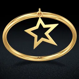 Joyalukkas Women 18KT Drooping Shining Star Gold Ring-2