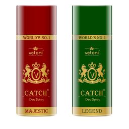 VETONI Set Of 2 Majestic & Legend Catch Deodorant Body Spray- 165 ml Each-13