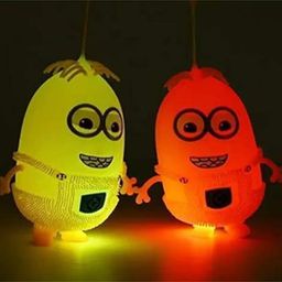 Sanjary Set of 4 Flashing Light Up Puffer Ball Squeezable Toy Glow in The Dark for Kids-Color May Vary image 3