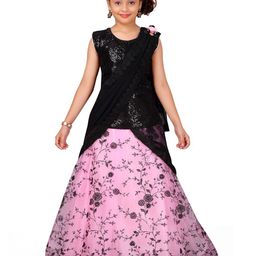 BAESD Girls Embellished Sequinned Ready to Wear Lehenga & Blouse With Dupatta-image-18