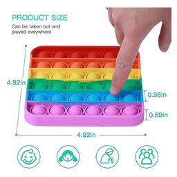 Enorme Round Square Xexagone Shape Pop Bubble Stress Relieving Silicone Pop It Fidget Toy Pack of 3 - Multicolor image 4