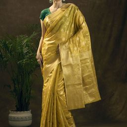 JUST FASHION Ethnic Motifs Zari Tissue Banarasi Saree-image-92