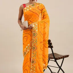 LeeliPeeri Designer Bandhani Gotta Patti Bandhani Saree-image-38