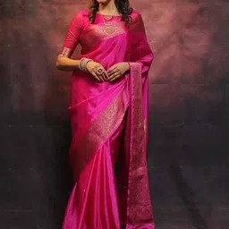 INDIOTSAV Floral Woven Design Banarasi Saree-picture-14