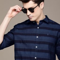 French Connection Slim Fit Self Design Multi Striped Pure Cotton Casual Shirt-picture-42