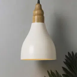 Homesake White Loft Shaped Lamp with Wooden Holder - Set of 1-27