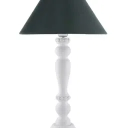 Homesake White Eureka Polka Wood Table Lamp with Green Shade (Bulb Included) - Set of 1 image 3
