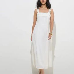LOV by Westside Off-White Solid Cotton-Blend A-Line Dress-image-30
