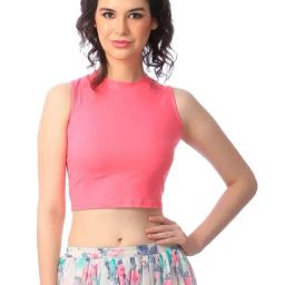 Cation Pink Regular Fit Crop Top-image-51