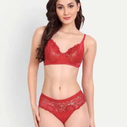 FIMS: Fashion is my Style Red Lace Work Lingerie Set-image-30