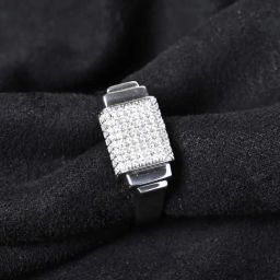 Clara 925 Silver Platinum Swiss Zirconia Magnus Ring for Men-image-7