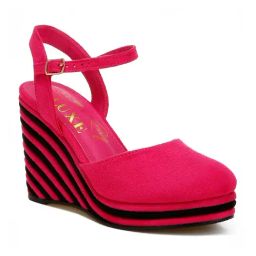London Rag Women's Pink Ankle Strap Wedges-picture-21
