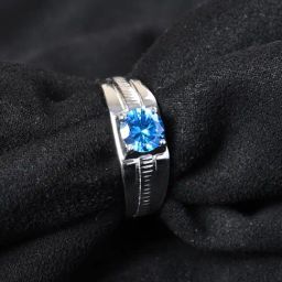 Clara 925 Silver Platinum Swiss Zirconia Solitaire Men Ring-image-99