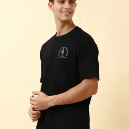 Allen Solly Black Cotton Loose Fit Graphic T-Shirt-picture-28