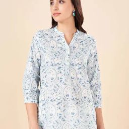 Akkriti by Pantaloons Blue Printed A Line Short Kurti-image-68