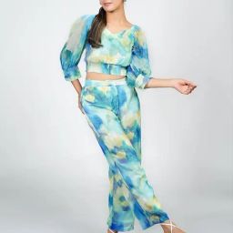 Zink London Blue Slim Fit Abstract Top-picture-10