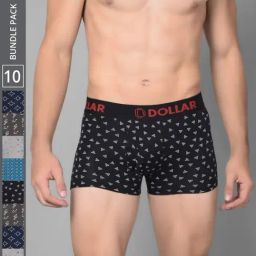 Dollar Bigboss Assorted Cotton Regular Fit Printed Trunks - Pack Of 10-image-19