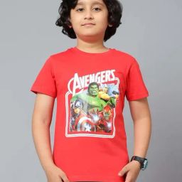 Cantabil Kids Red Printed T-Shirt-image-32
