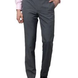 Park Avenue Grey Smart Fit Texture Trousers-image-22