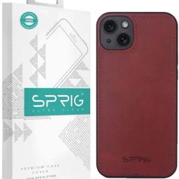 Sprig Matte Leather Back Cover for Apple iPhone 15 Plus (Red)-image-70