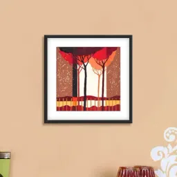 999store Brown & Orange Leafless Tree Poster-39