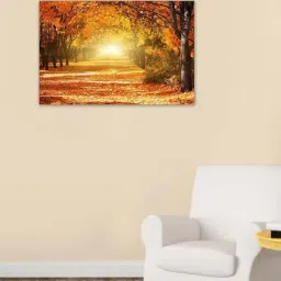 999store Orange & Brown Beautiful Romantic Alley In A Park Canvas Painting-7