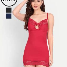 FIMS: Fashion is my Style Red & Black Lace Work Babydoll With Thong-image-17
