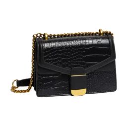 Styli Croc Texture Flap Over Crossbody Bag-19