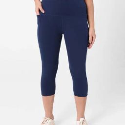 BlissClub Navy Cotton Sports Capris-image-51