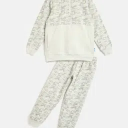 Li'l Tomatoes Kids Ecru Cotton Camouflage Track Suits-image-72