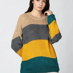 Van Heusen Multicolor Striped Sweater-image-63