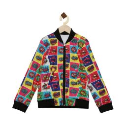 High Star Kids Multicolor Printed Bomber Jacket-image-22