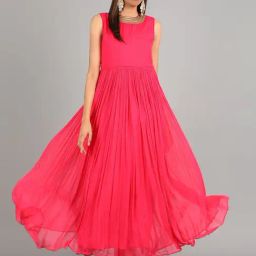 W Pink Round Neck Kurta Dress-image-54