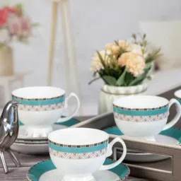 Goodhomes Multicolor Bone China Tea Set of 6-15