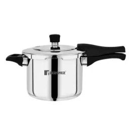 Bergner Pura Silver Stainless Steel Induction Base Pressure Cooker with Outer Lid (2L)-40