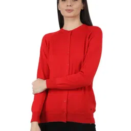 Monte Carlo Red Wool Open Front Cardigan-4