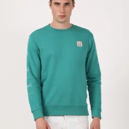 Wrangler Turquoise Full Sleeves Round Neck Sweatshirt-36