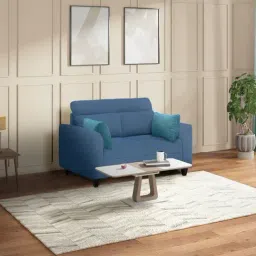 Duroflex Zivo Plus Blue Solid Wood 2 Seater Sofa Set-picture-10