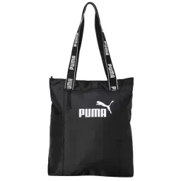 Puma Black Solid Medium Tote Handbag-image-76