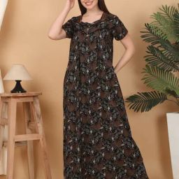 Sweet Dreams Black Printed Gown-image-13
