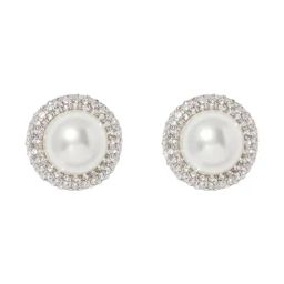 Forever New Sylvia Large Pearl & Stone Stud Earrings-46