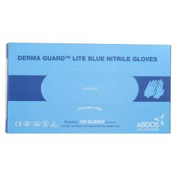 Abdos 9.5 inch (24.1 cm) Length and Medium Size Derma Guard Lite Blue Powder Free Nitrile Gloves, U20352 (Pack of 1000)-image-58