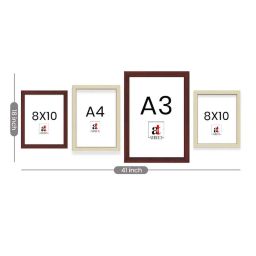 Art Street Brown Synthetic Inshore Wall Photo Frame - Set of 4 image 3