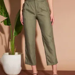 Marie Claire Green High Rise Trousers-image-74