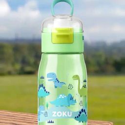 Zoku Green Plastic Dino Kids Flip Gulp Bottle (0.475 L)-picture-16
