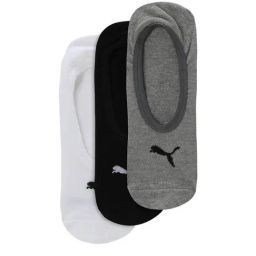 Puma Grey,White & Black Footie Large Socks - Pack of 3-picture-24